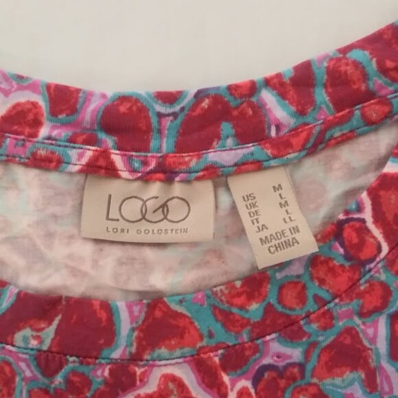 Logo by Lori Goldstein women's size M multicolored tunic top - Picture 13 of 13